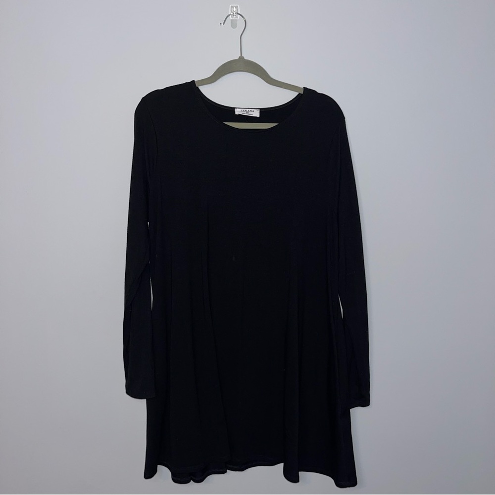 Black Long Sleeve Tunic Dress 2X